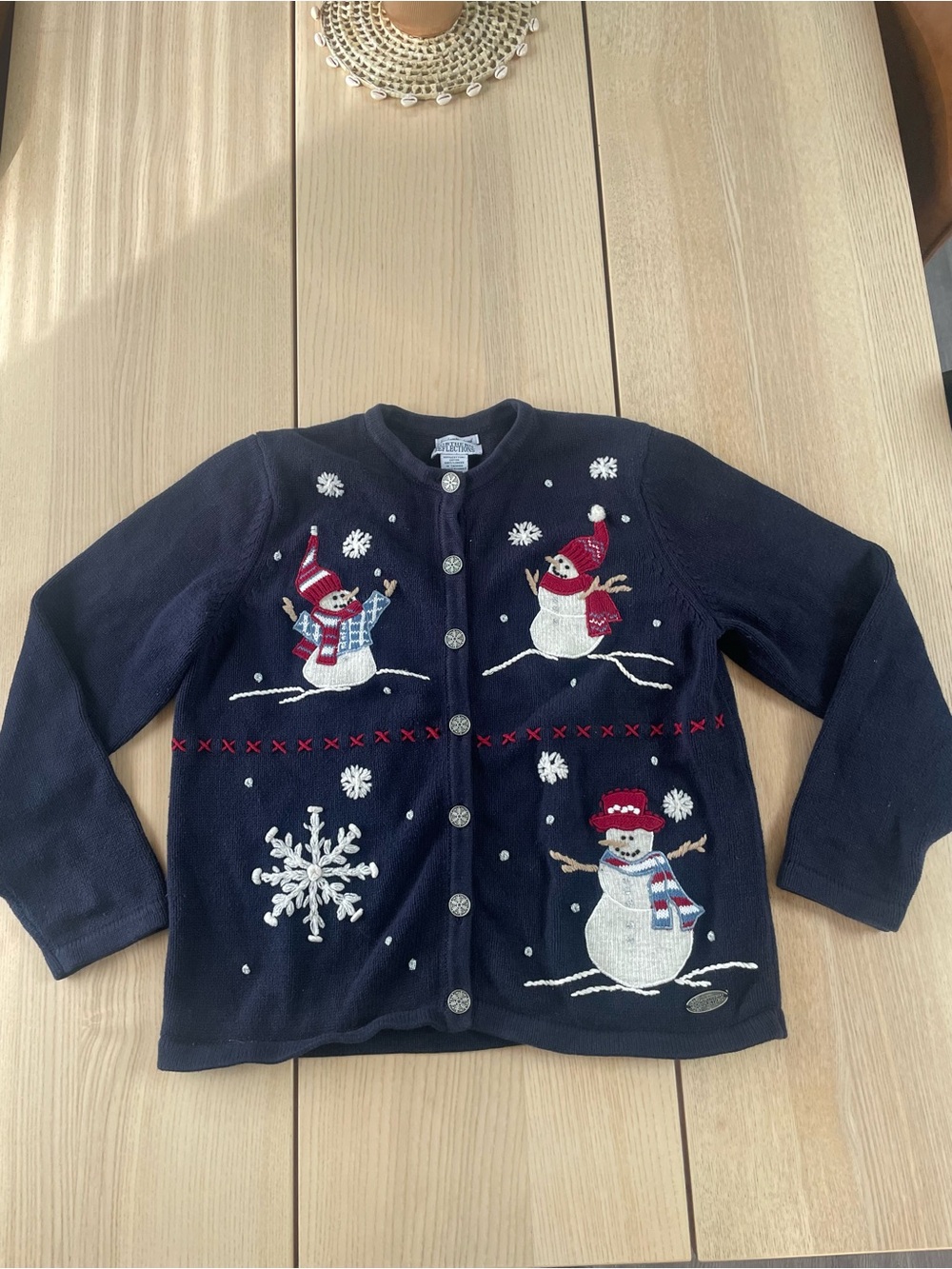 Vintage Northern Reflections Christmas Cardigan Sweater - Festive Winter Top M